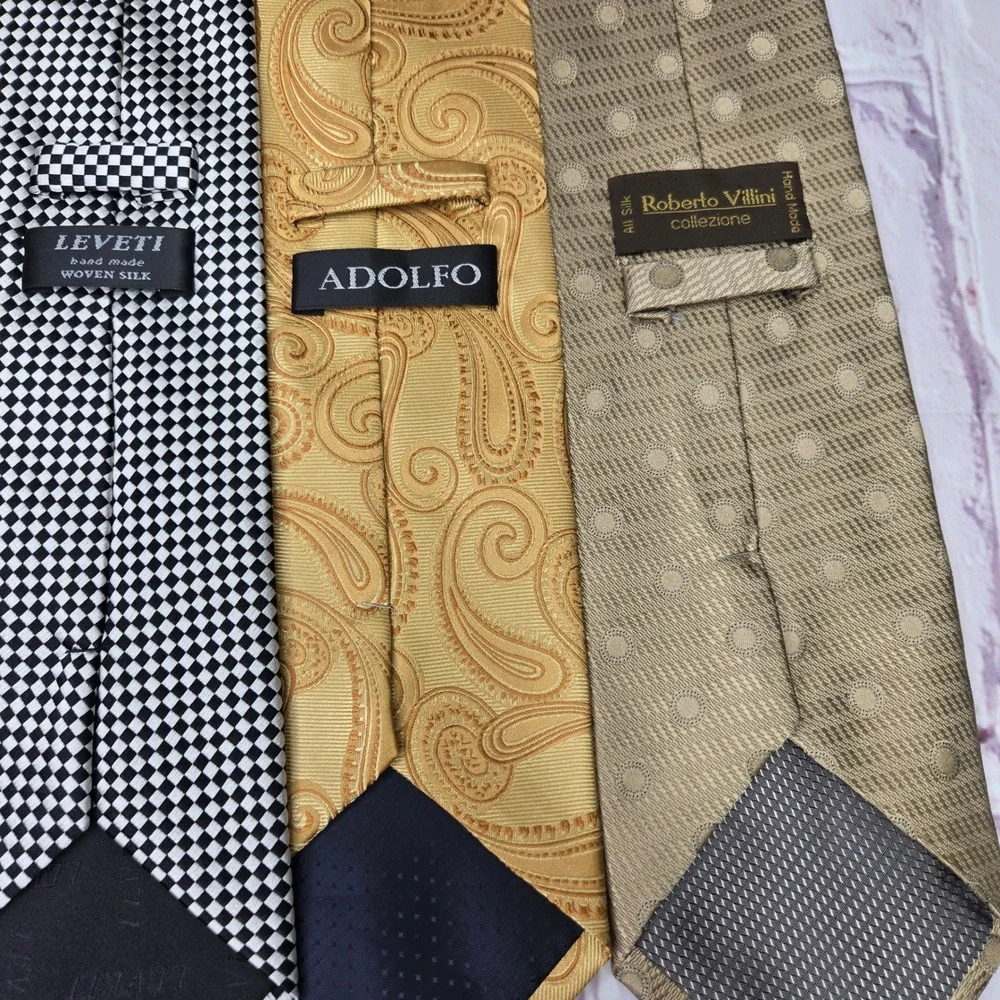 Lot of 11 Mixed Colors Brand Patterns Leveti Dani 100% Silk Formal Business Men